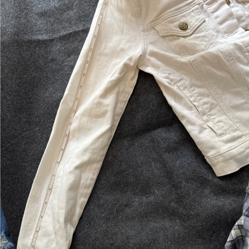 Draper James White Ruffle Collar Denim Jacket size S - Picture 6 of 6